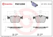 Bremsbelagsatz, Scheibenbremse Hinterachse BREMBO P50122NX
