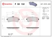 Bremsbelagsatz, Scheibenbremse Hinterachse BREMBO P 50 132