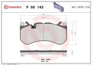 Bremsbelagsatz, Scheibenbremse Vorderachse BREMBO P 50 142