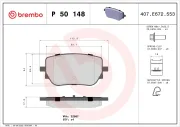 Bremsbelagsatz, Scheibenbremse BREMBO P 50 148