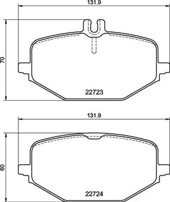 Bremsbelagsatz, Scheibenbremse Hinterachse BREMBO P 50 161 Bild Bremsbelagsatz, Scheibenbremse Hinterachse BREMBO P 50 161