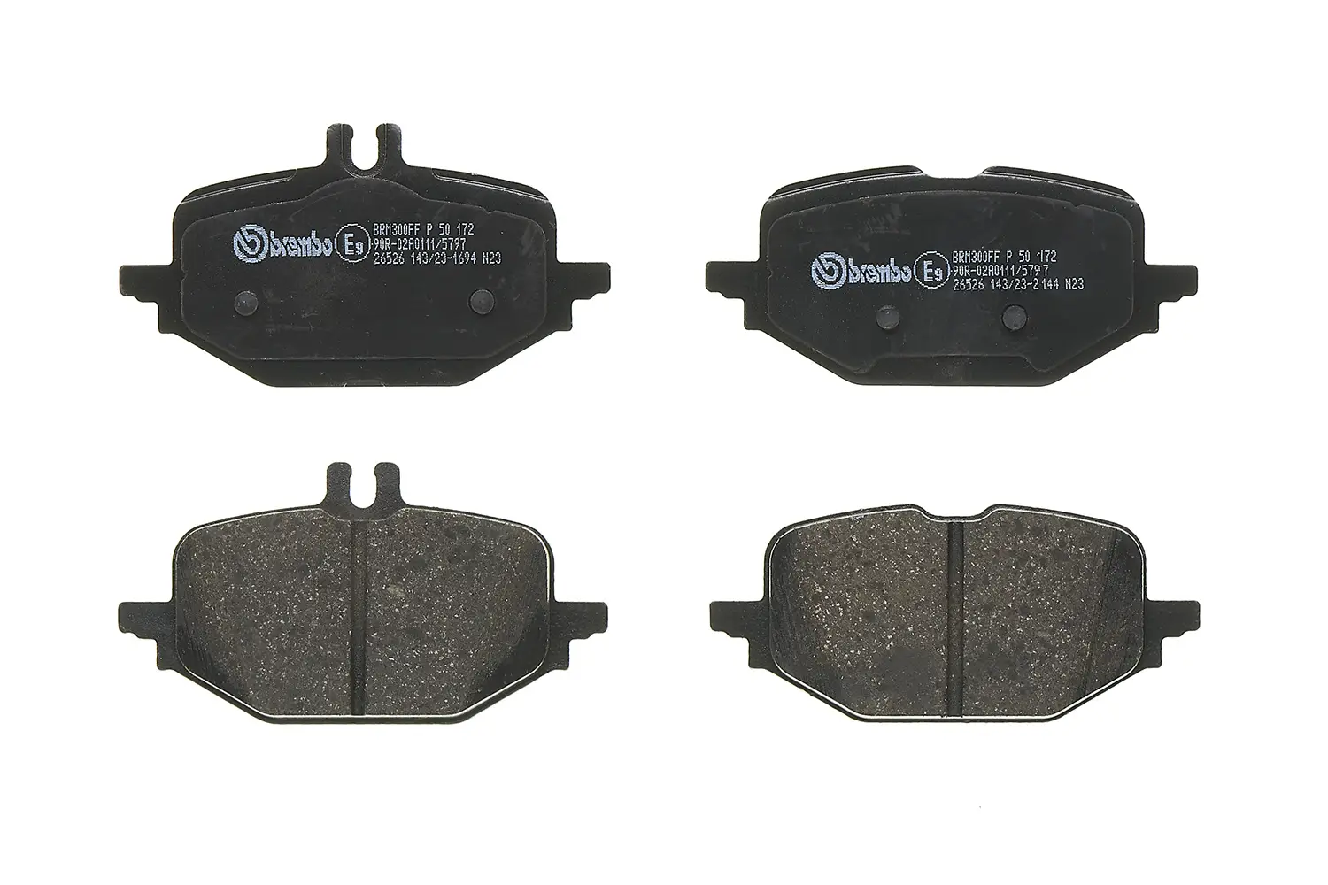 Bremsbelagsatz, Scheibenbremse Hinterachse BREMBO P 50 172