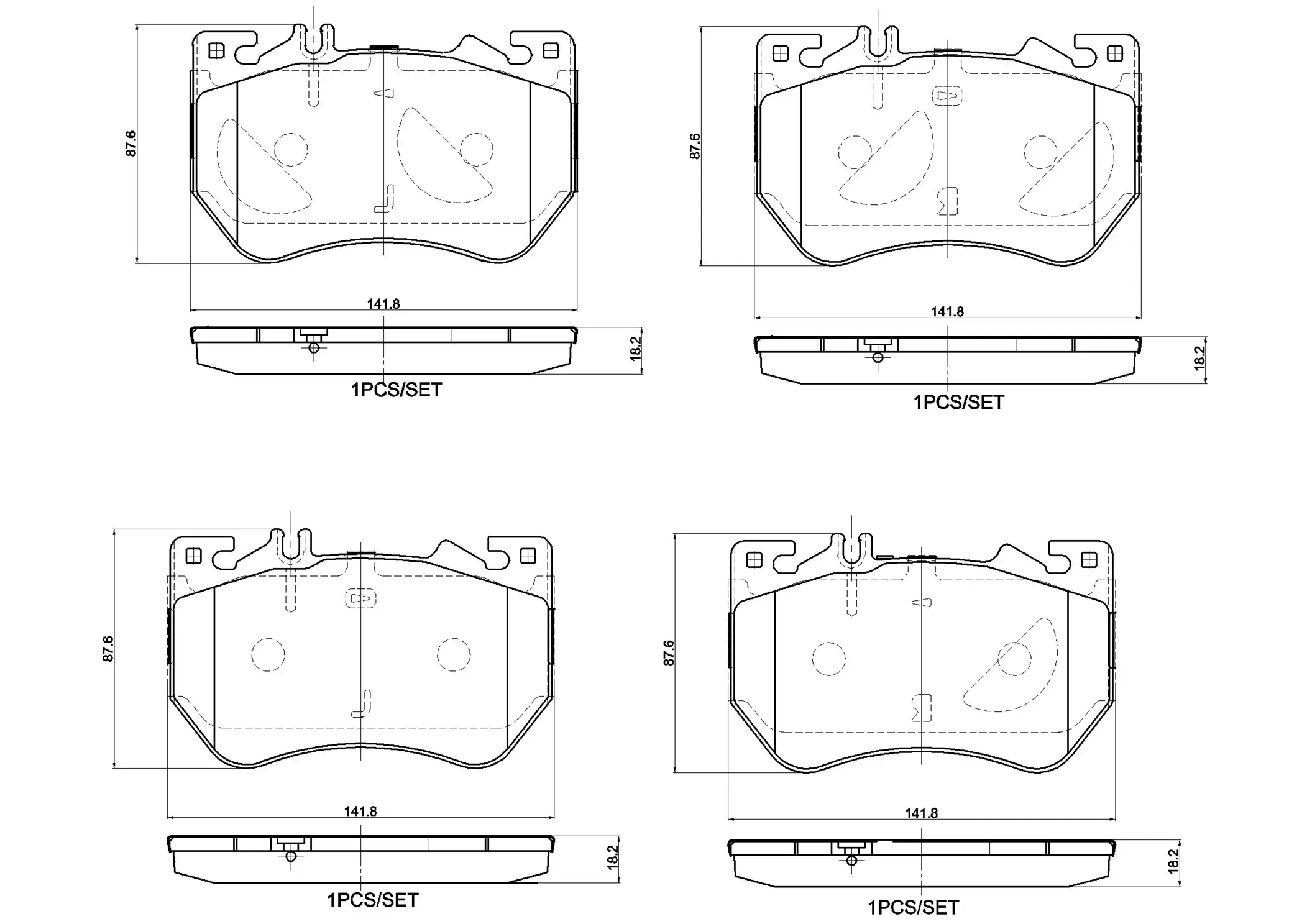 Bremsbelagsatz, Scheibenbremse BREMBO P 50 180