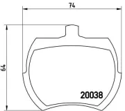 Bremsbelagsatz, Scheibenbremse BREMBO P 52 002