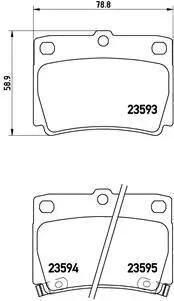 Bremsbelagsatz, Scheibenbremse Hinterachse BREMBO P 54 026