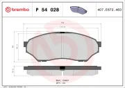 Bremsbelagsatz, Scheibenbremse Vorderachse BREMBO P 54 028