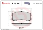 Bremsbelagsatz, Scheibenbremse Vorderachse BREMBO P 54 041
