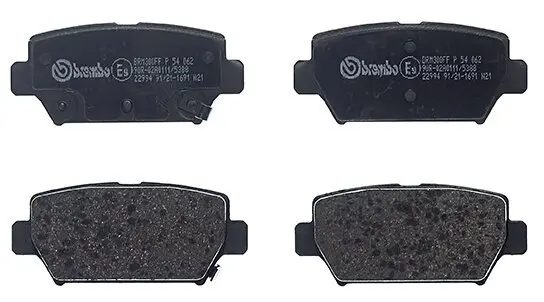 Bremsbelagsatz, Scheibenbremse Hinterachse BREMBO P 54 062 Bild Bremsbelagsatz, Scheibenbremse Hinterachse BREMBO P 54 062