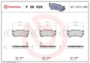 Bremsbelagsatz, Scheibenbremse Vorderachse BREMBO P 56 026