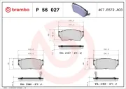 Bremsbelagsatz, Scheibenbremse BREMBO P 56 027