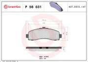 Bremsbelagsatz, Scheibenbremse BREMBO P 56 031