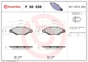 Bremsbelagsatz, Scheibenbremse Vorderachse BREMBO P 56 038