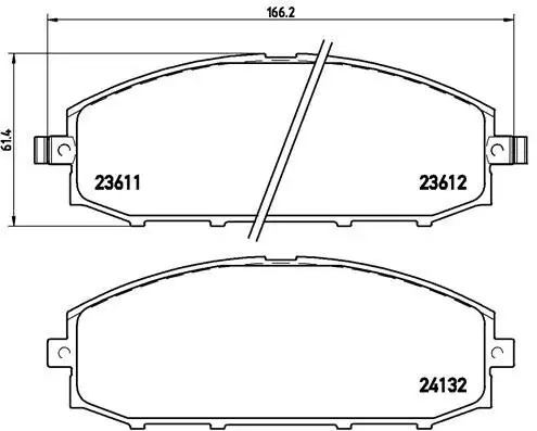 Bremsbelagsatz, Scheibenbremse Vorderachse BREMBO P 56 041 Bild Bremsbelagsatz, Scheibenbremse Vorderachse BREMBO P 56 041