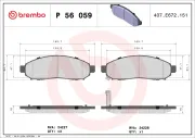 Bremsbelagsatz, Scheibenbremse Vorderachse BREMBO P 56 059