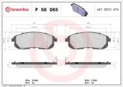 Bremsbelagsatz, Scheibenbremse Vorderachse BREMBO P 56 065