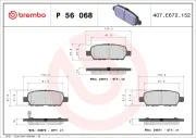 Bremsbelagsatz, Scheibenbremse Hinterachse BREMBO P 56 068