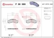 Bremsbelagsatz, Scheibenbremse BREMBO P 56 069