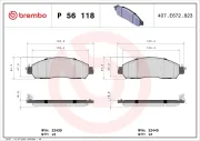 Bremsbelagsatz, Scheibenbremse Vorderachse BREMBO P 56 118