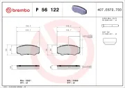 Bremsbelagsatz, Scheibenbremse BREMBO P 56 122