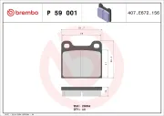 Bremsbelagsatz, Scheibenbremse BREMBO P 59 001