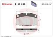 Bremsbelagsatz, Scheibenbremse Vorderachse BREMBO P 59 005