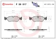 Bremsbelagsatz, Scheibenbremse BREMBO P 59 017