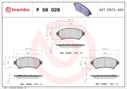 Bremsbelagsatz, Scheibenbremse Vorderachse BREMBO P 59 028