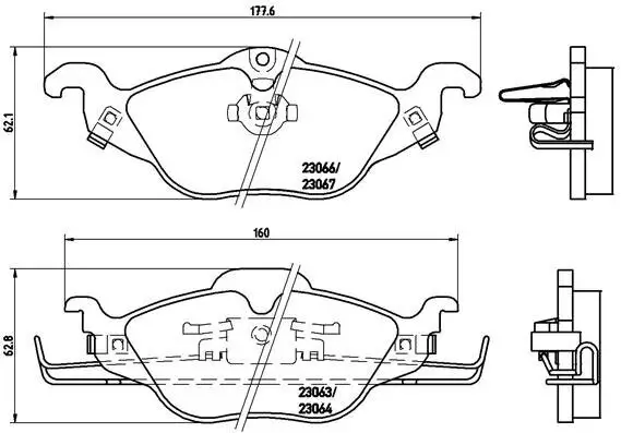 Bremsbelagsatz, Scheibenbremse Vorderachse BREMBO P 59 030