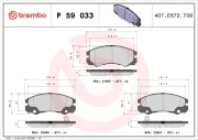 Bremsbelagsatz, Scheibenbremse BREMBO P 59 033