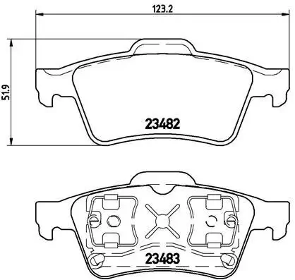 Bremsbelagsatz, Scheibenbremse Hinterachse BREMBO P 59 044