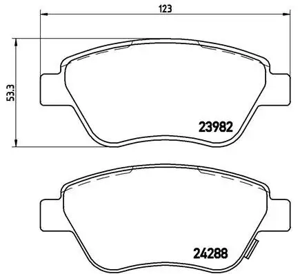Bremsbelagsatz, Scheibenbremse Vorderachse BREMBO P 59 051 Bild Bremsbelagsatz, Scheibenbremse Vorderachse BREMBO P 59 051