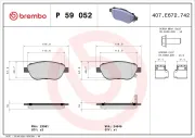 Bremsbelagsatz, Scheibenbremse BREMBO P 59 052