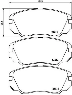 Bremsbelagsatz, Scheibenbremse BREMBO P 59 054X
