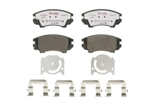 Bremsbelagsatz, Scheibenbremse Vorderachse BREMBO P 59 055X Bild Bremsbelagsatz, Scheibenbremse Vorderachse BREMBO P 59 055X