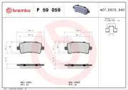 Bremsbelagsatz, Scheibenbremse Hinterachse BREMBO P 59 059