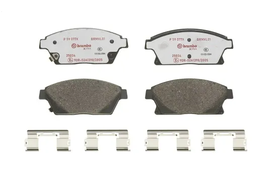 Bremsbelagsatz, Scheibenbremse Vorderachse BREMBO P 59 077X Bild Bremsbelagsatz, Scheibenbremse Vorderachse BREMBO P 59 077X