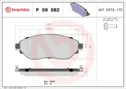 Bremsbelagsatz, Scheibenbremse Vorderachse BREMBO P 59 082