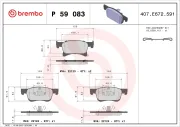Bremsbelagsatz, Scheibenbremse Vorderachse BREMBO P 59 083