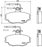 Bremsbelagsatz, Scheibenbremse Vorderachse BREMBO P 61 043