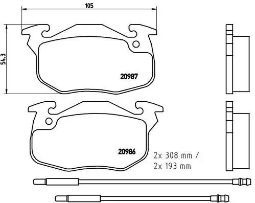 Bremsbelagsatz, Scheibenbremse Vorderachse BREMBO P 61 044 Bild Bremsbelagsatz, Scheibenbremse Vorderachse BREMBO P 61 044