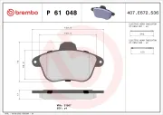 Bremsbelagsatz, Scheibenbremse Vorderachse BREMBO P 61 048