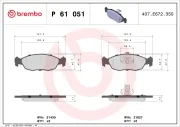 Bremsbelagsatz, Scheibenbremse Vorderachse BREMBO P 61 051