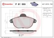 Bremsbelagsatz, Scheibenbremse Vorderachse BREMBO P 61 055