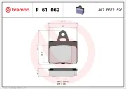 Bremsbelagsatz, Scheibenbremse BREMBO P 61 062