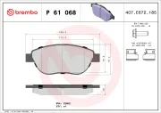 Bremsbelagsatz, Scheibenbremse Vorderachse BREMBO P 61 068