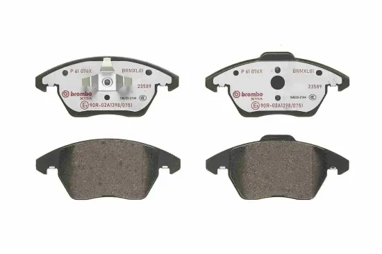 Bremsbelagsatz, Scheibenbremse Vorderachse BREMBO P 61 076X Bild Bremsbelagsatz, Scheibenbremse Vorderachse BREMBO P 61 076X