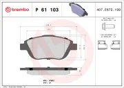 Bremsbelagsatz, Scheibenbremse BREMBO P 61 103