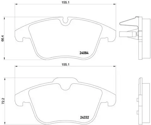 Bremsbelagsatz, Scheibenbremse Vorderachse BREMBO P 61 106