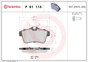Bremsbelagsatz, Scheibenbremse Hinterachse BREMBO P 61 114