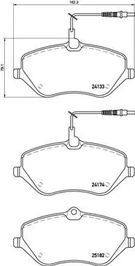Bremsbelagsatz, Scheibenbremse Vorderachse BREMBO P 61 119 Bild Bremsbelagsatz, Scheibenbremse Vorderachse BREMBO P 61 119